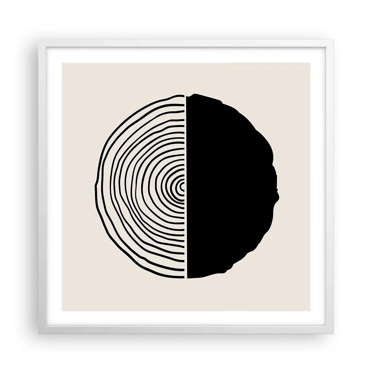 Poster in een witte lijst - Half om half - 60x60 cm