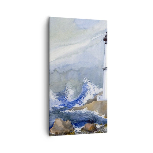 Schilderen op canvas - Tegen de duisternis en de storm - 55x100 cm
