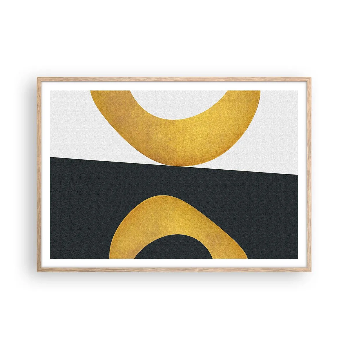 Een poster in een licht eiken lijst - Ten eerste: goud - 100x70 cm