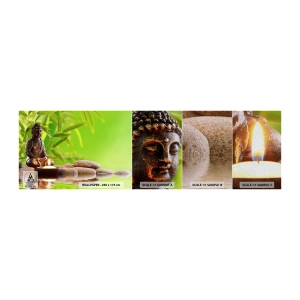 Fotobehang Monster Premium Sand - Het leven is mooi - Boeddha, Bamboe, Spa - 100x30 cm