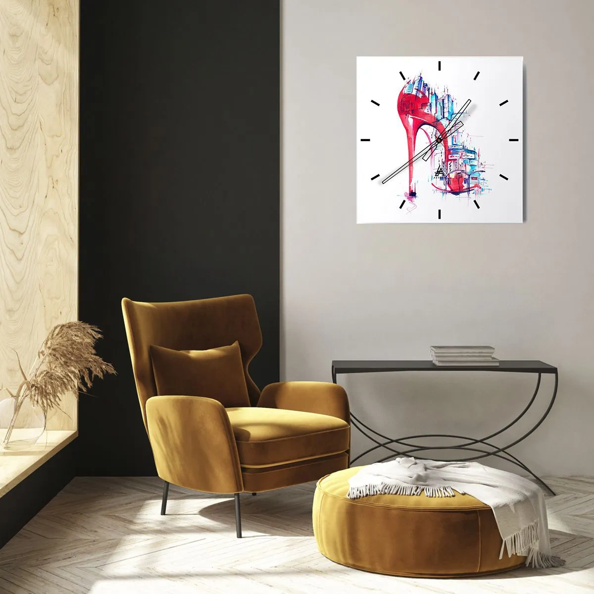 Wandklok - Klok - Een elegante vrouw uit de grote stad - 40x40 cm