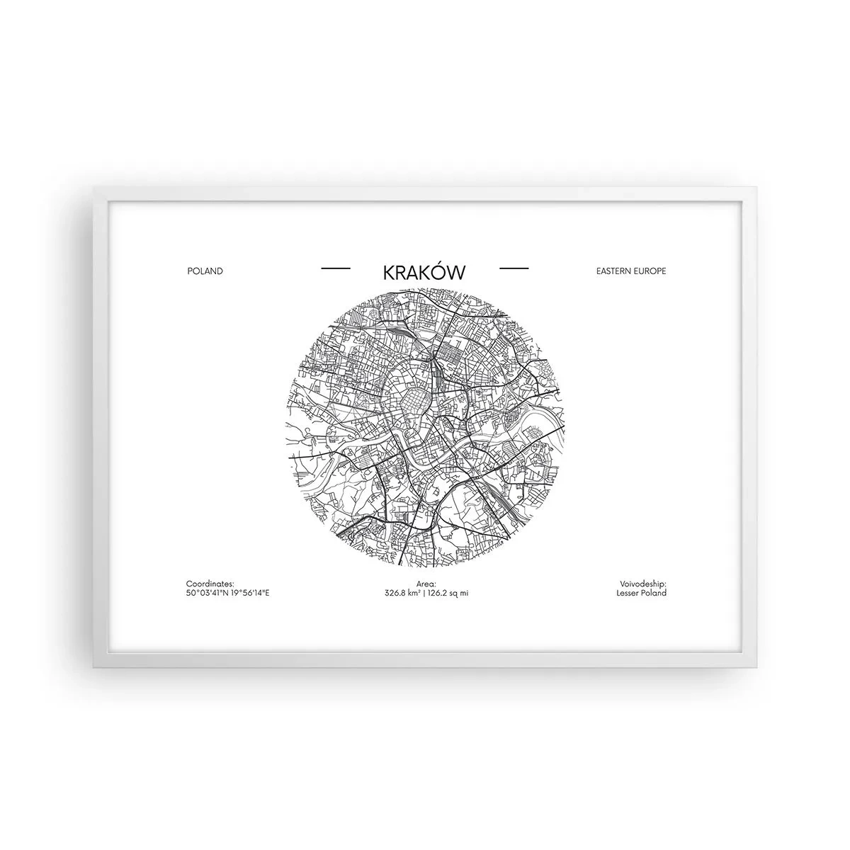 Poster in een witte lijst - Anatomie van Krakau - 70x50 cm