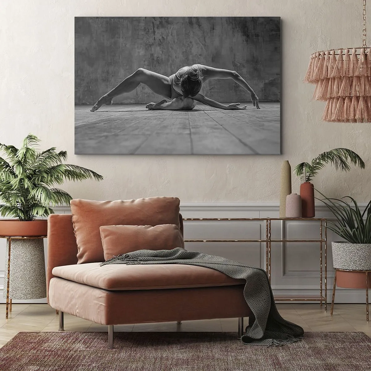 Schilderen op canvas - Een danser in een artistieke pose - 70x50cm - Symmetrie gevonden - Moderne wanddecoratie voor woonkamer en slaapkamer ARTTOR