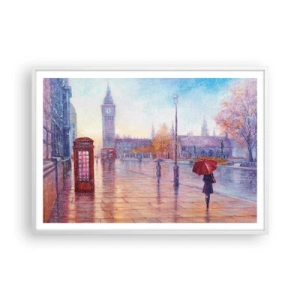 Poster in een witte lijst - Herfstdag in Londen - 100x70 cm