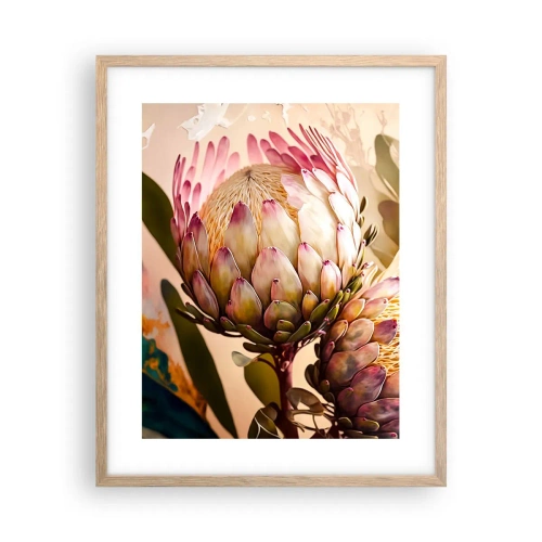 Een poster in een licht eiken lijst - Teeder omarmd - 40x50 cm
