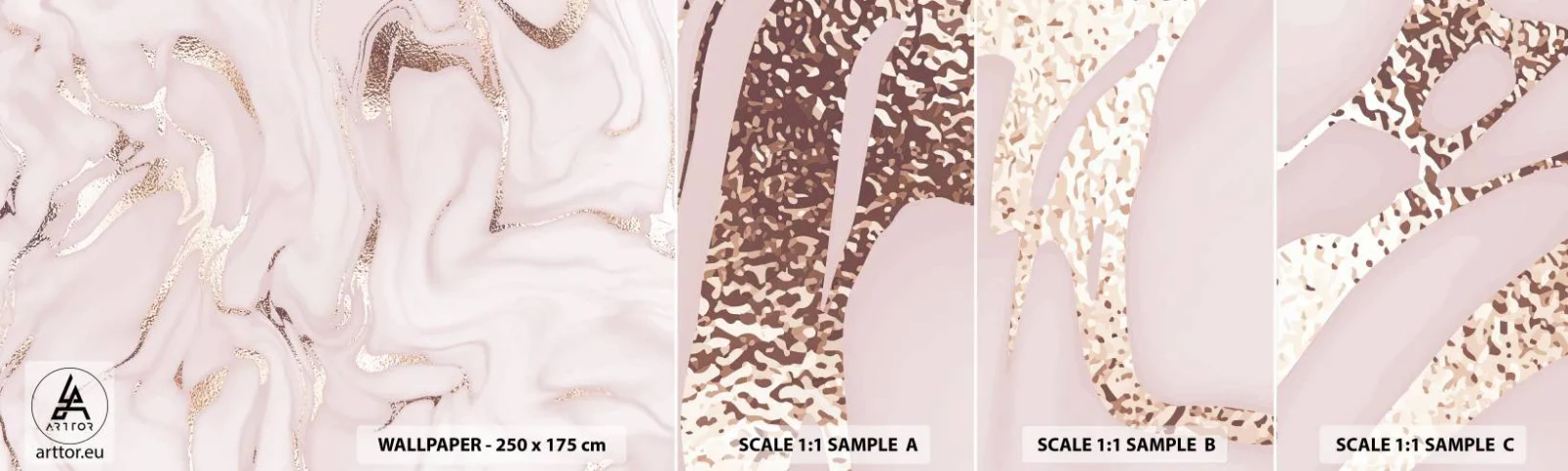 Fotobehang Monster Zelfklevend Deluxe Sticker - In een roze sjaal - Abstractie, Deel, Moderne kunst - 100x30 cm