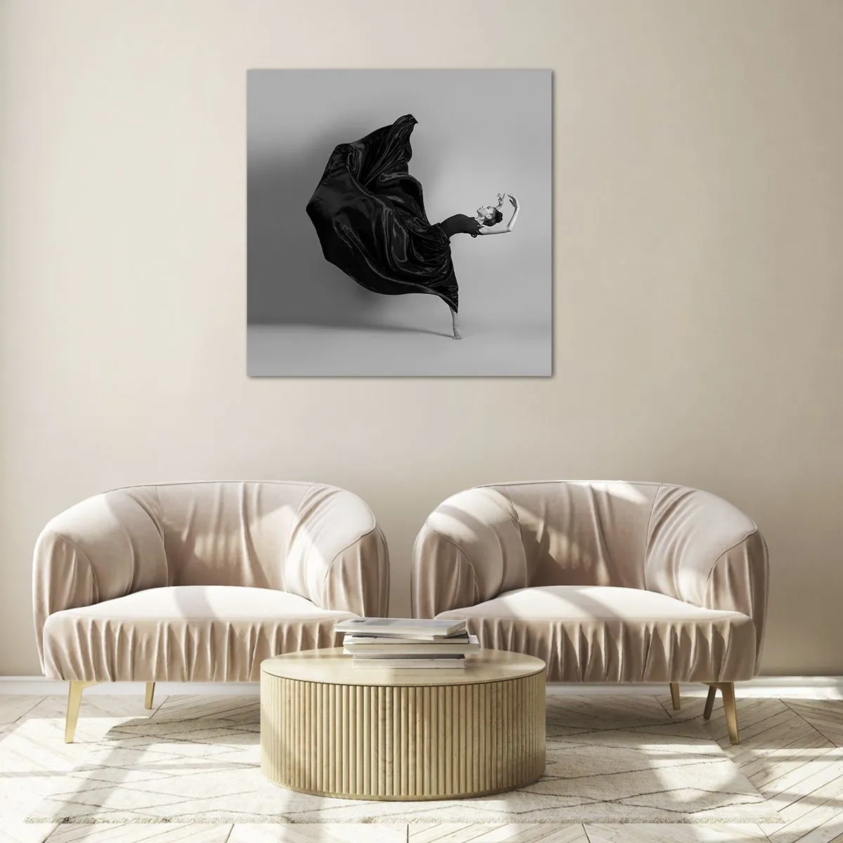 Schilderen op glas - Gevleugeld door muziek - 70x70 cm