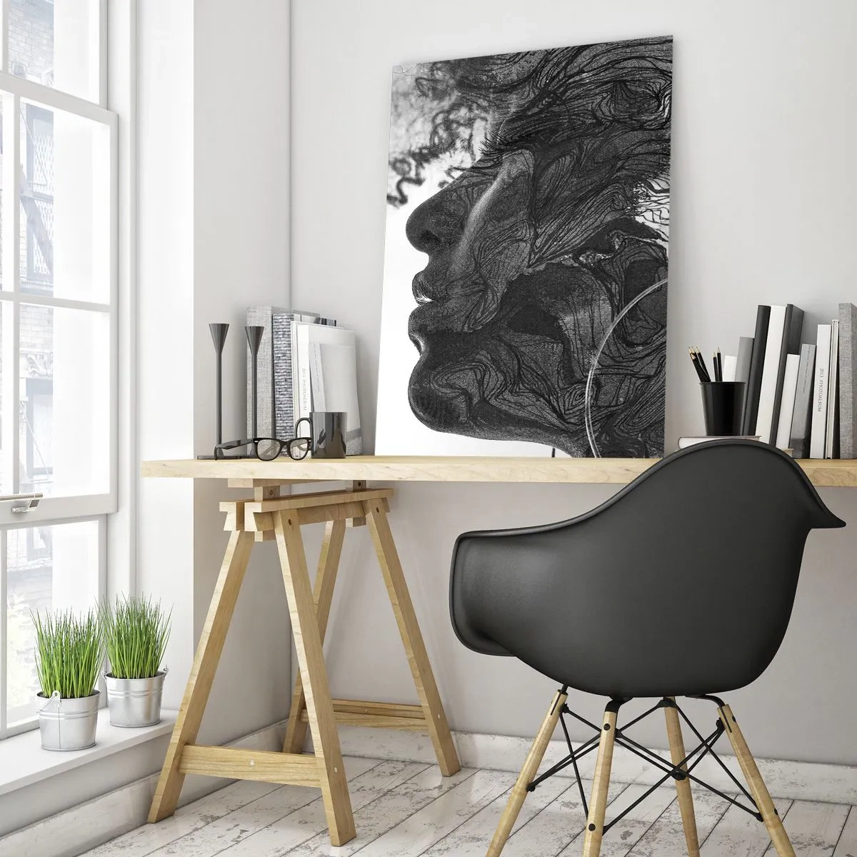 Schilderen op glas - Verstrikt in dromen - 80x120 cm