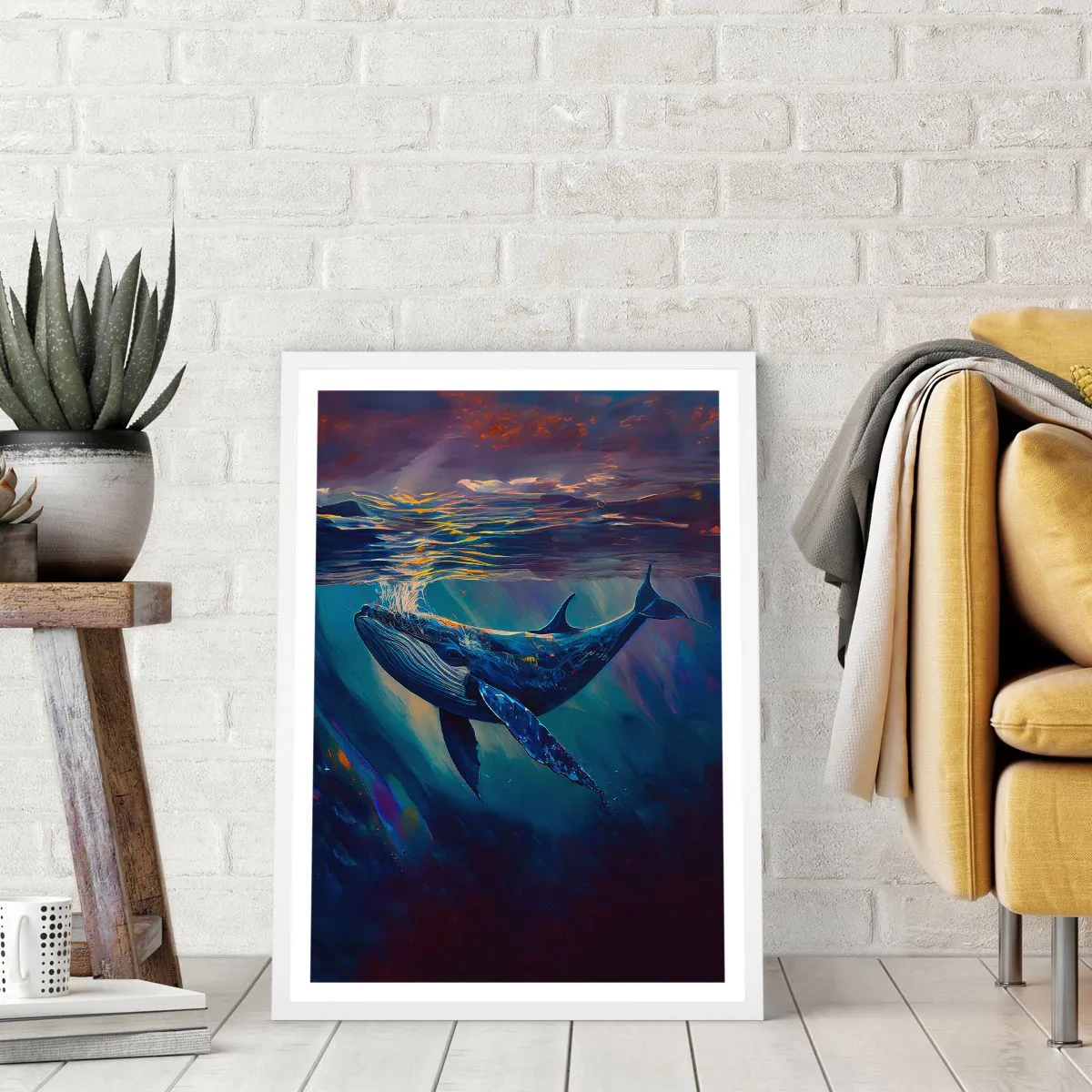 Poster in een witte lijst - Welkom in mijn wereld - 70x100 cm