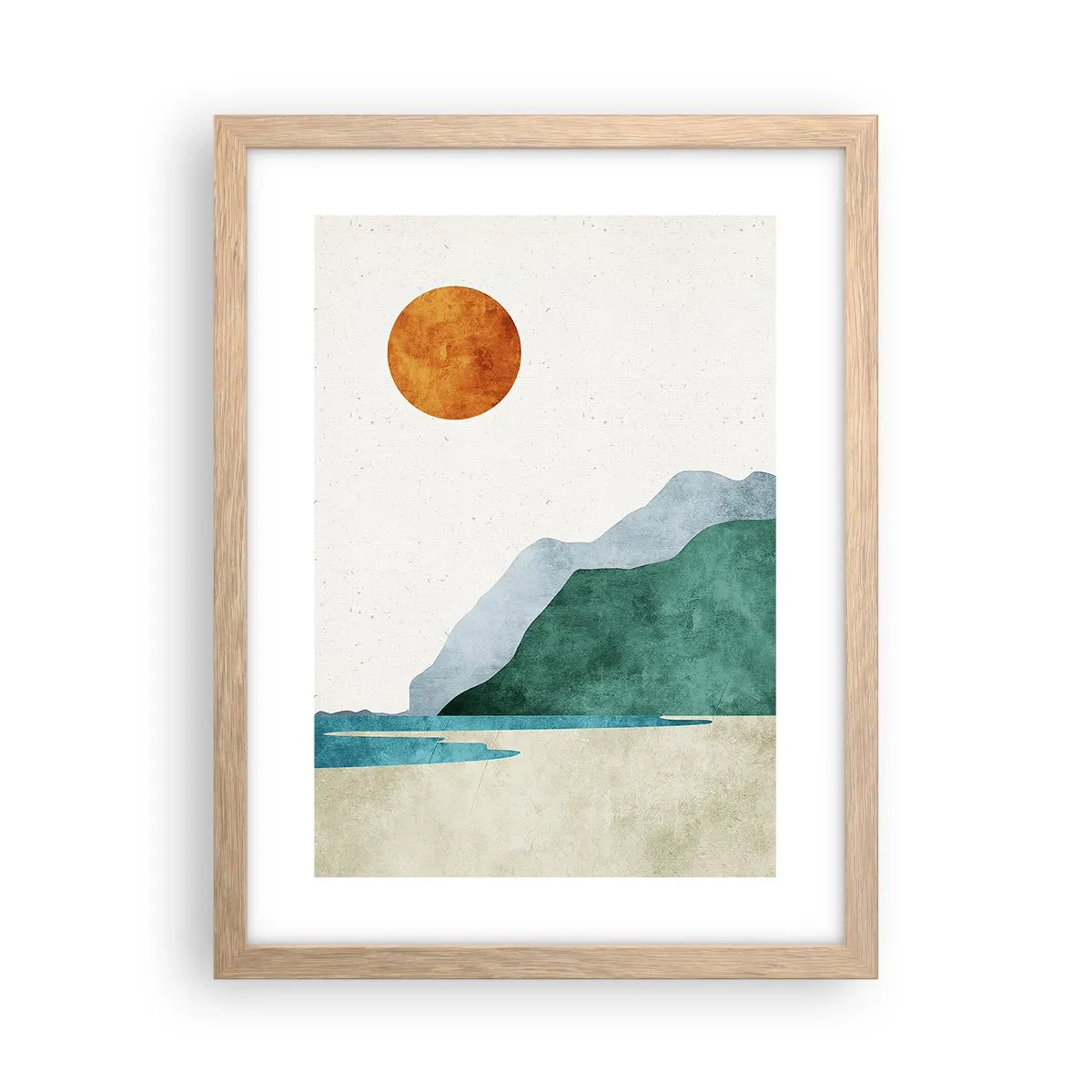 Een poster in een licht eiken lijst - Landschap zoals het hoort te zijn - 30x40 cm