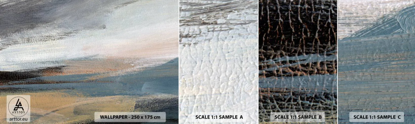 Fotobehang Monster Zelfklevend Deluxe Sticker - Abstractie: noordelijk landschap - Deel, Abstractie, Minimalisme - 100x30 cm