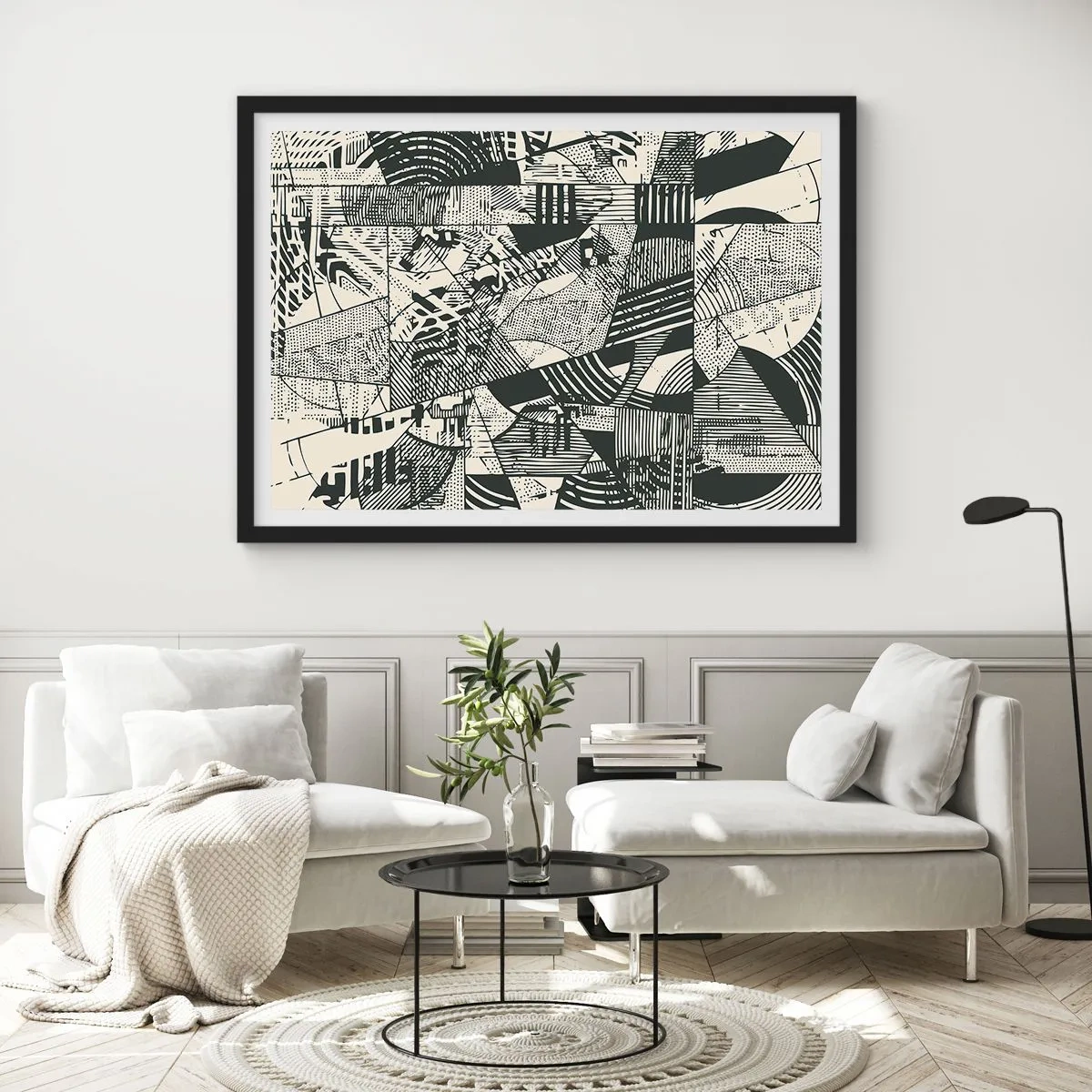 Poster in een zwarte lijst - De dynamiek van nu - 70x50 cm