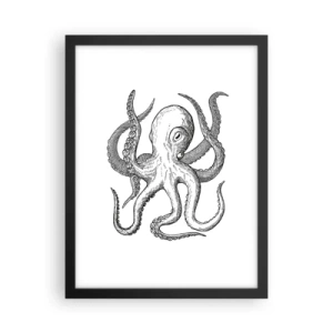 Poster in een zwarte lijst - Dansend met de golven - 30x40 cm
