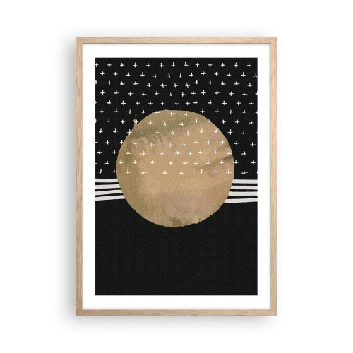 Een poster in een licht eiken lijst - Samenstelling: galaxy-vlag - 50x70 cm