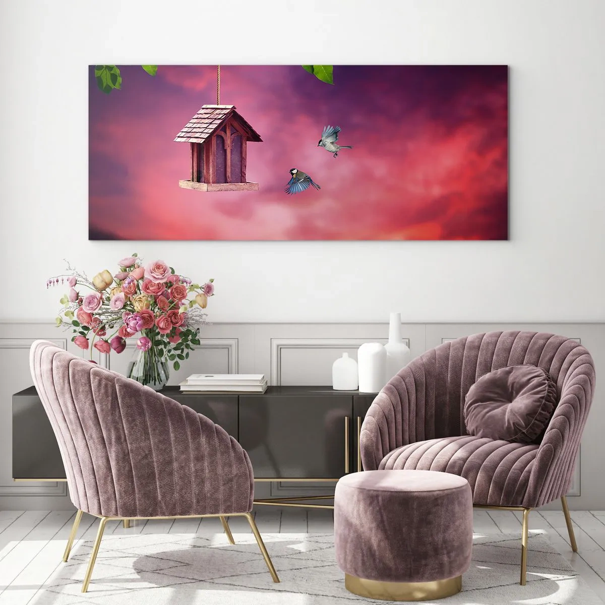 Schilderen op glas - Uitnodiging voor het avondeten - 140x50 cm