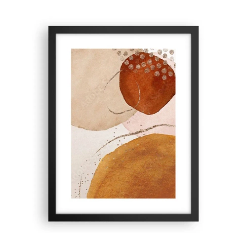 Poster in een zwarte lijst - Rondheid en beweging - 30x40 cm