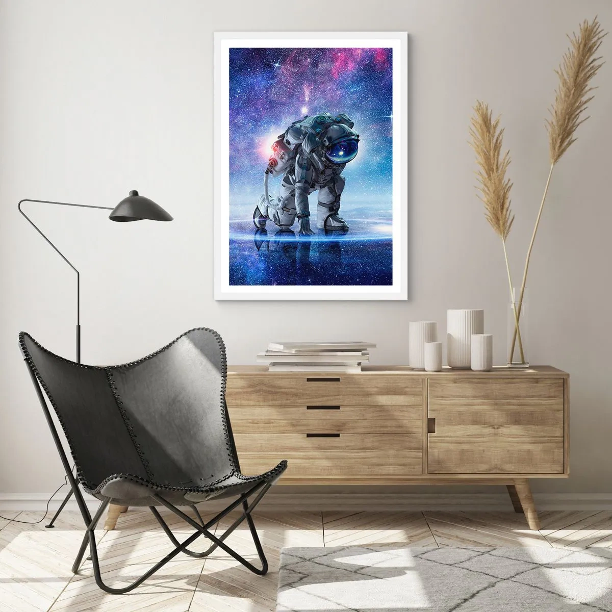 Poster in een witte lijst - De sterrenhemel boven mij - 70x100 cm