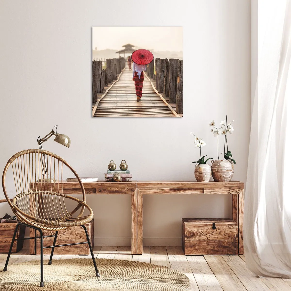 Schilderen op canvas - Op de oude brug - 60x60 cm