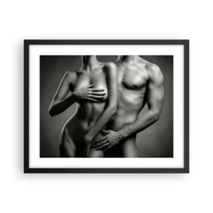 Poster in een zwarte lijst - Adam en Eva - 50x40 cm