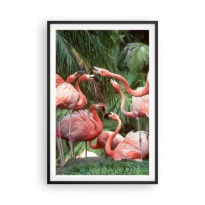 Poster in een zwarte lijst - Middag roddels - 61x91 cm