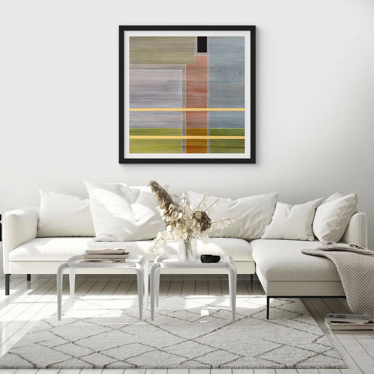 Poster in een zwarte lijst - Eenvoudig en rustig - 40x40 cm