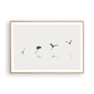 Een poster in een licht eiken lijst - Vier eenvoudige stappen - 100x70 cm