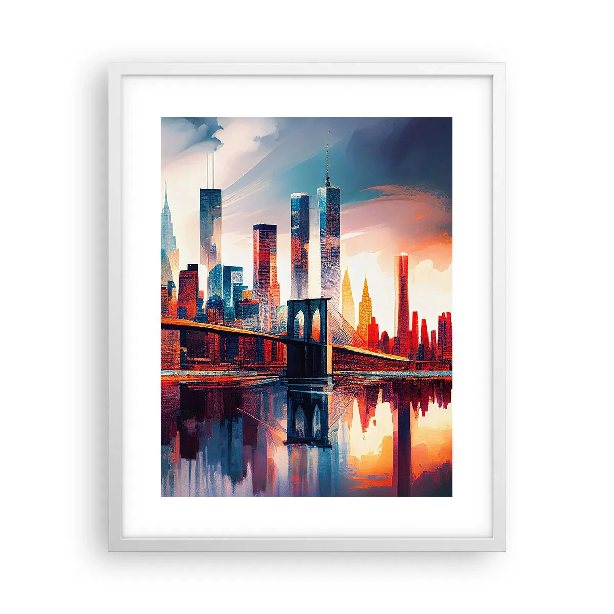 Poster in een witte lijst - Een droomachtig New York - 40x50 cm