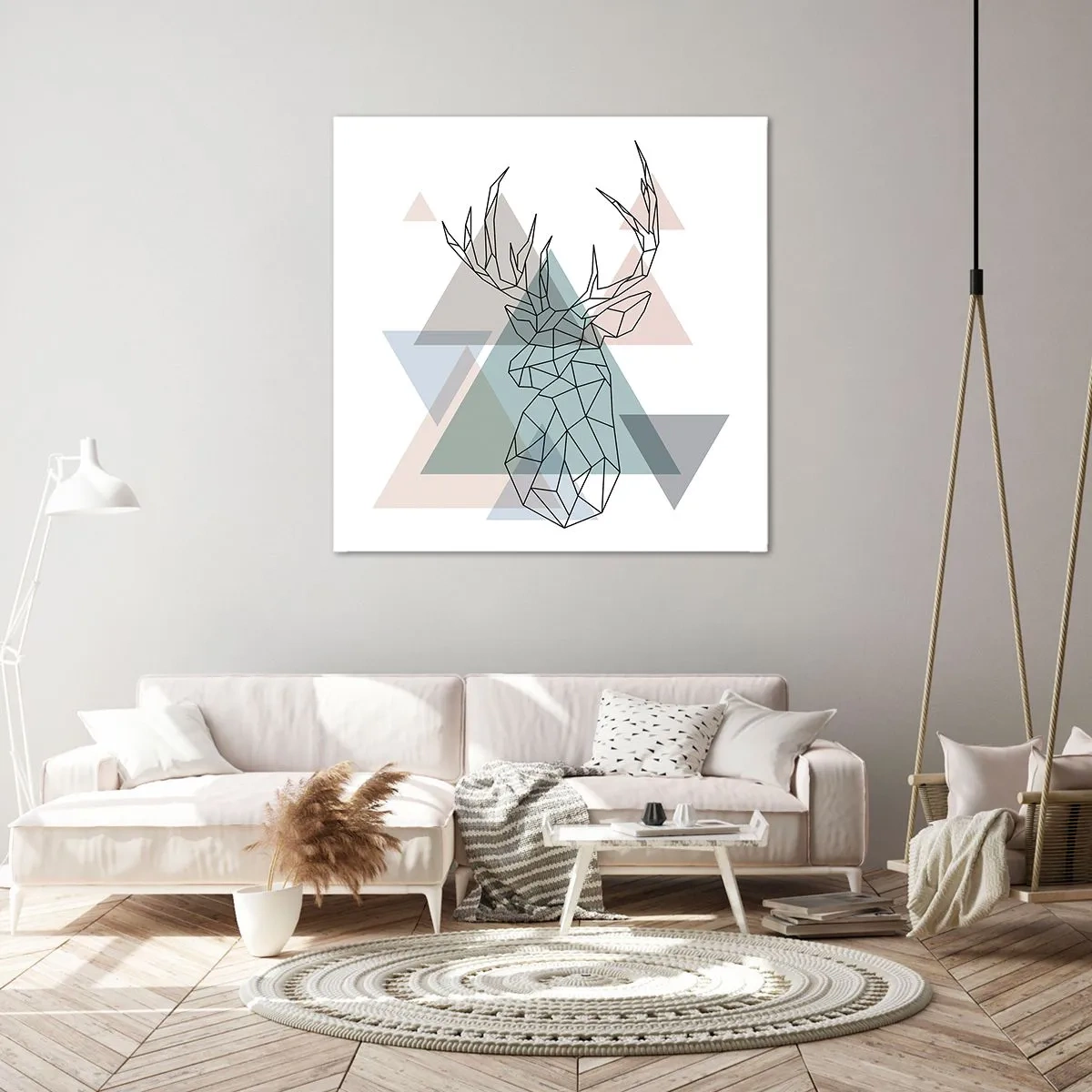 Schilderen op canvas - In een geometrisch bos - 70x70 cm