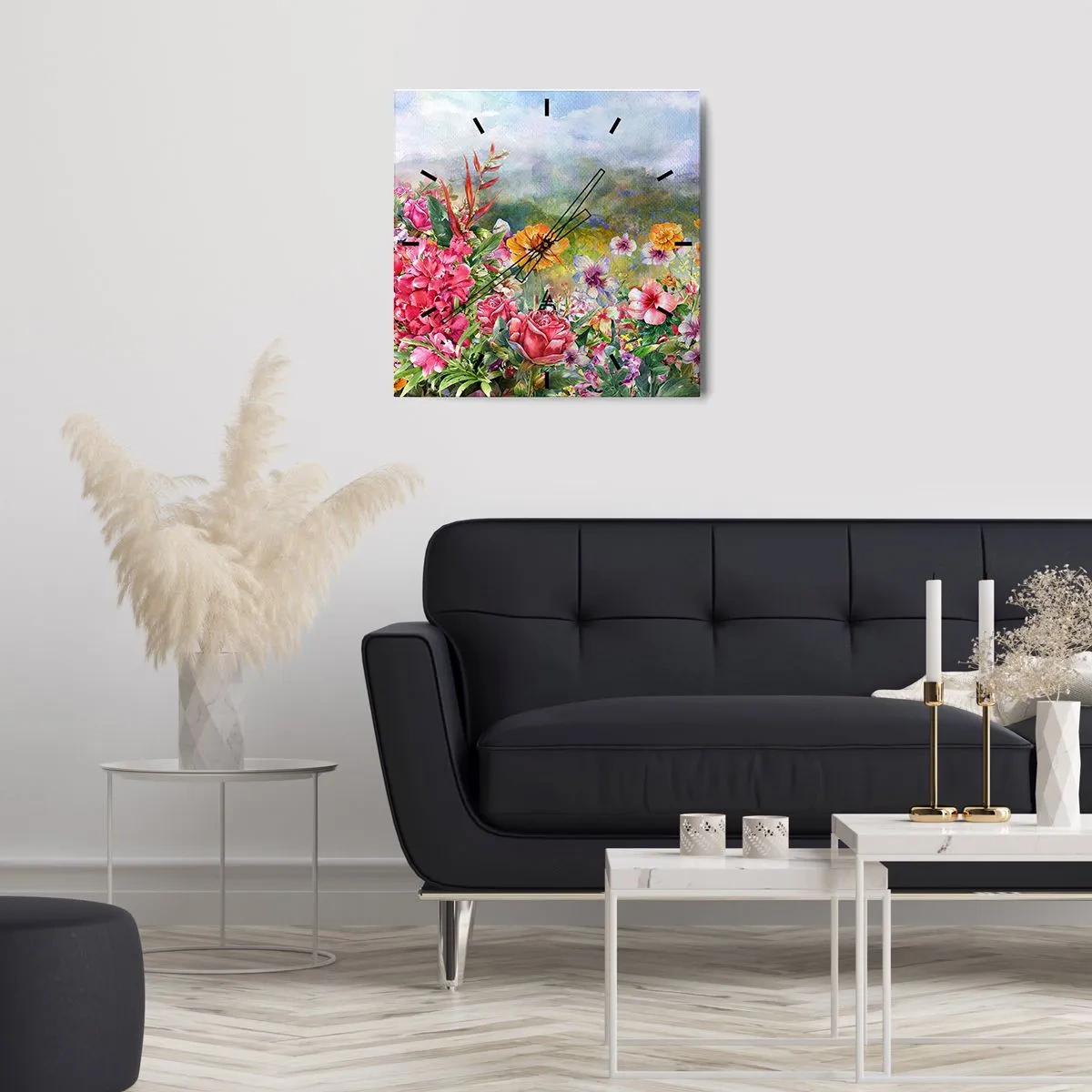 Wandklok - Klok - Een tuin die gek is geworden - 30x30 cm