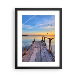 Poster in een zwarte lijst - Loop recht naar de zon - 30x40 cm