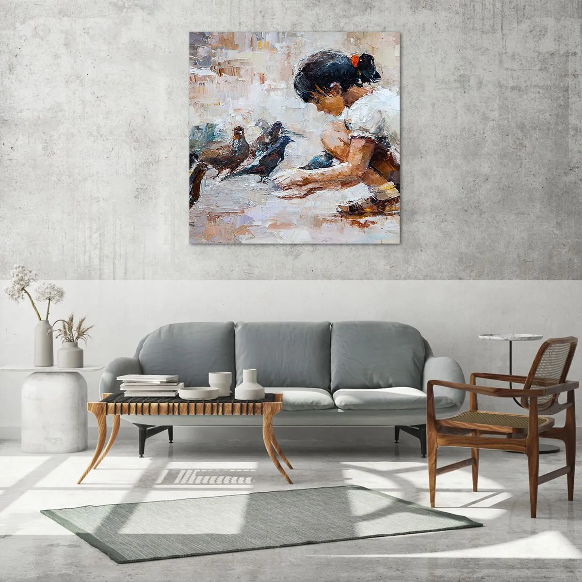 Schilderen op glas - De kleintjes en de leukste - 70x70 cm