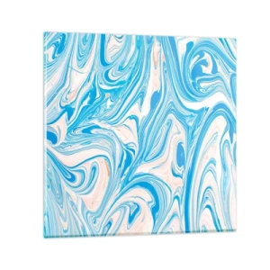 Schilderen op glas - Moeras in turkoois - 60x60 cm