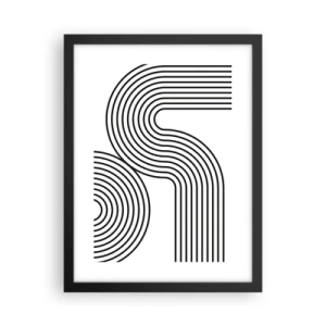 Poster in een zwarte lijst - In de bocht - 30x40 cm