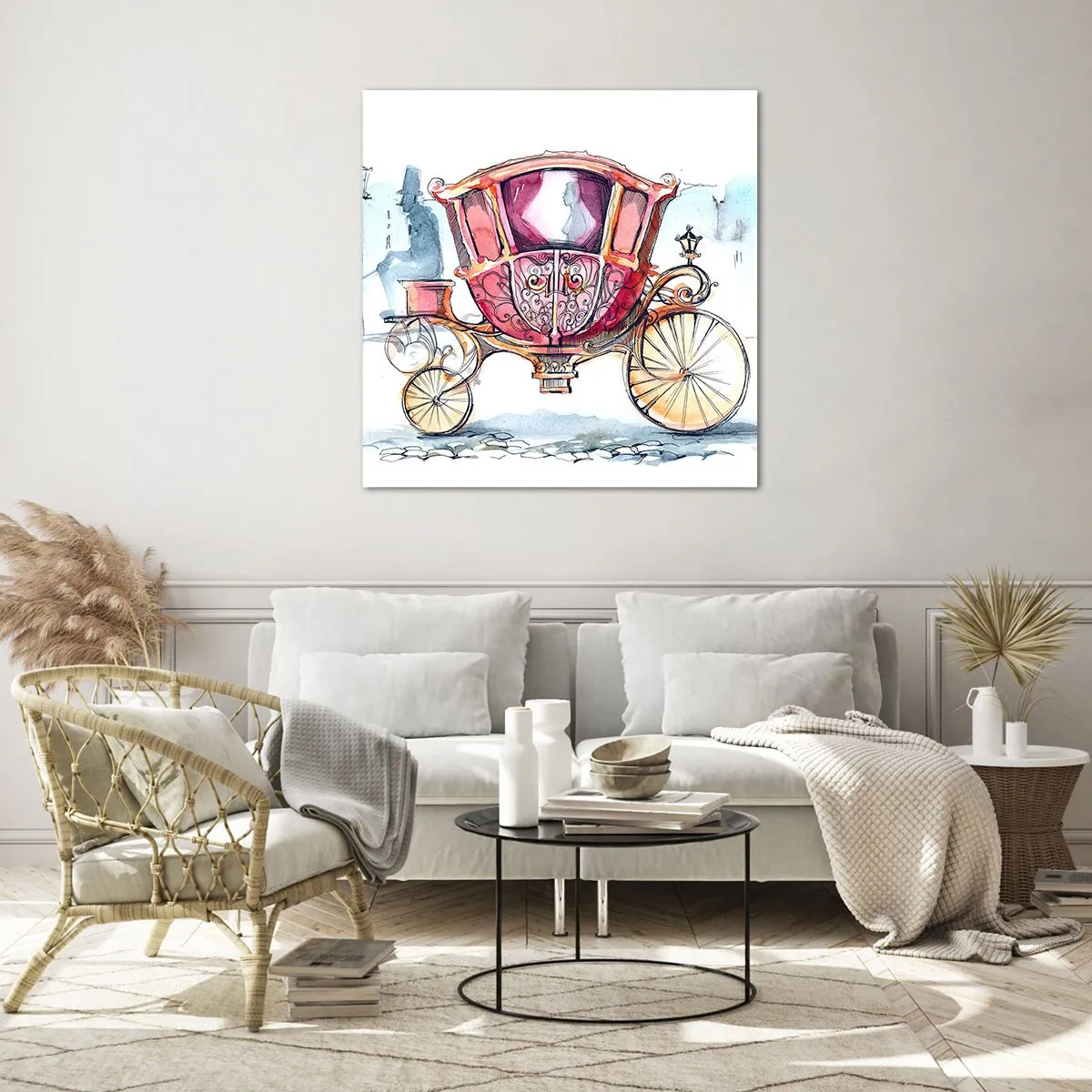 Schilderen op glas - Naar de bruiloft of naar het bal? - 40x40 cm