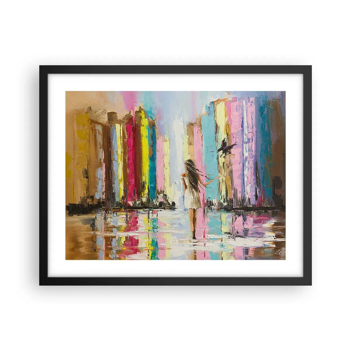 Poster in een zwarte lijst - Volg mij - 50x40 cm