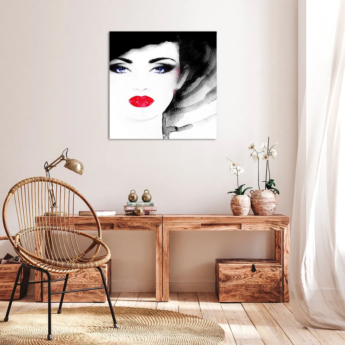 Schilderen op canvas - Hij duwt terug en roept - 30x30 cm