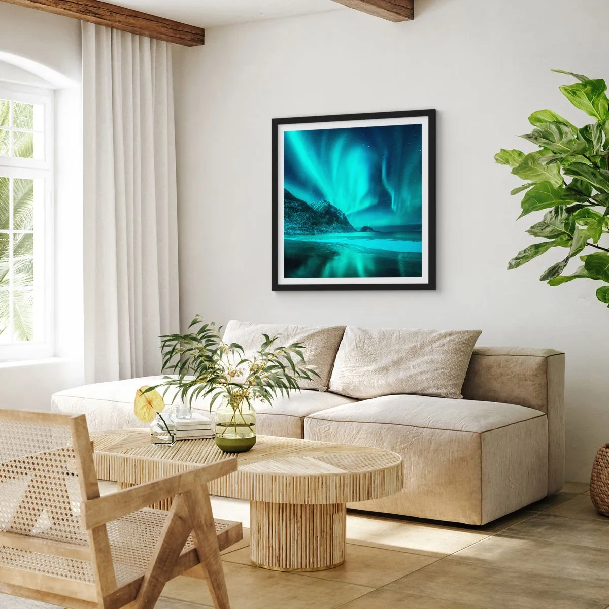 Poster in een zwarte lijst - Wonderen van het Noorden - 40x40 cm