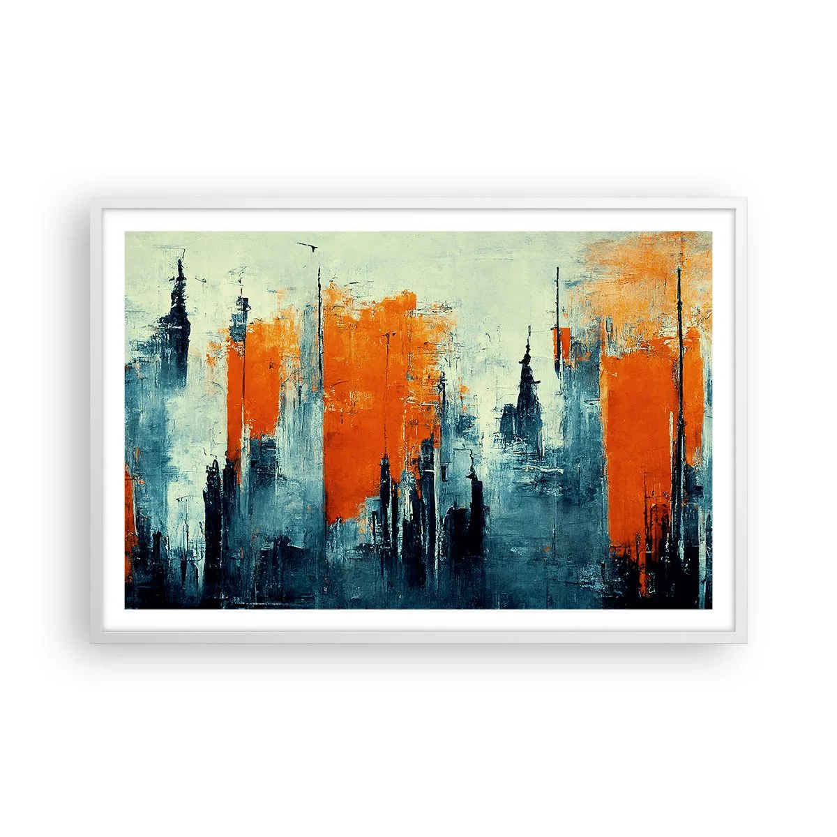 Poster in een witte lijst - Modern landschap - 91x61 cm