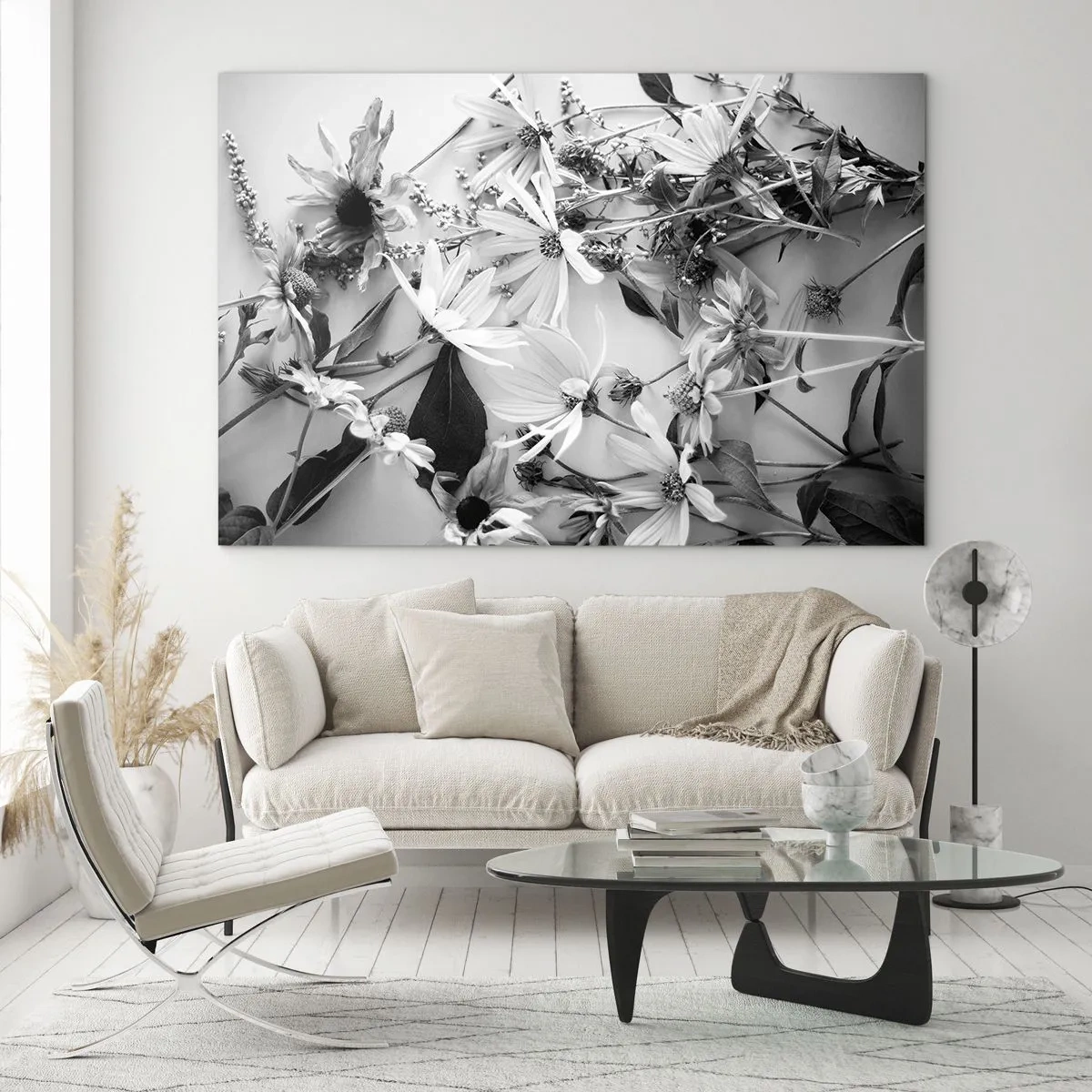 Schilderen op glas - Niet-boeket bloemen - 120x80 cm