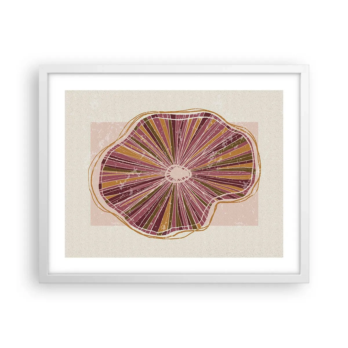Poster in een witte lijst - Stralende abstractie - 50x40 cm