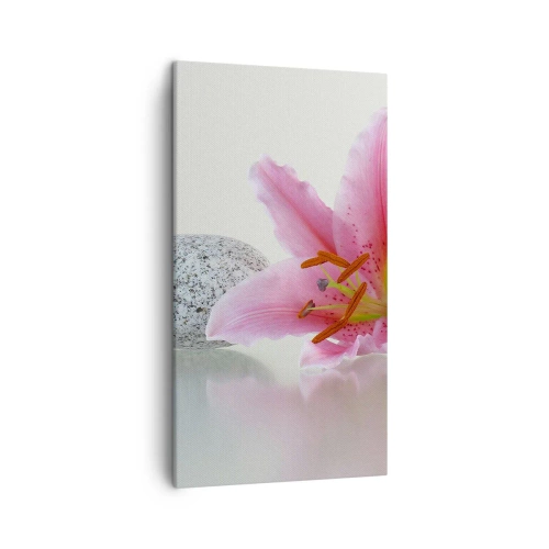 Schilderen op canvas - Een studie in roze, grijs en wit - 45x80 cm