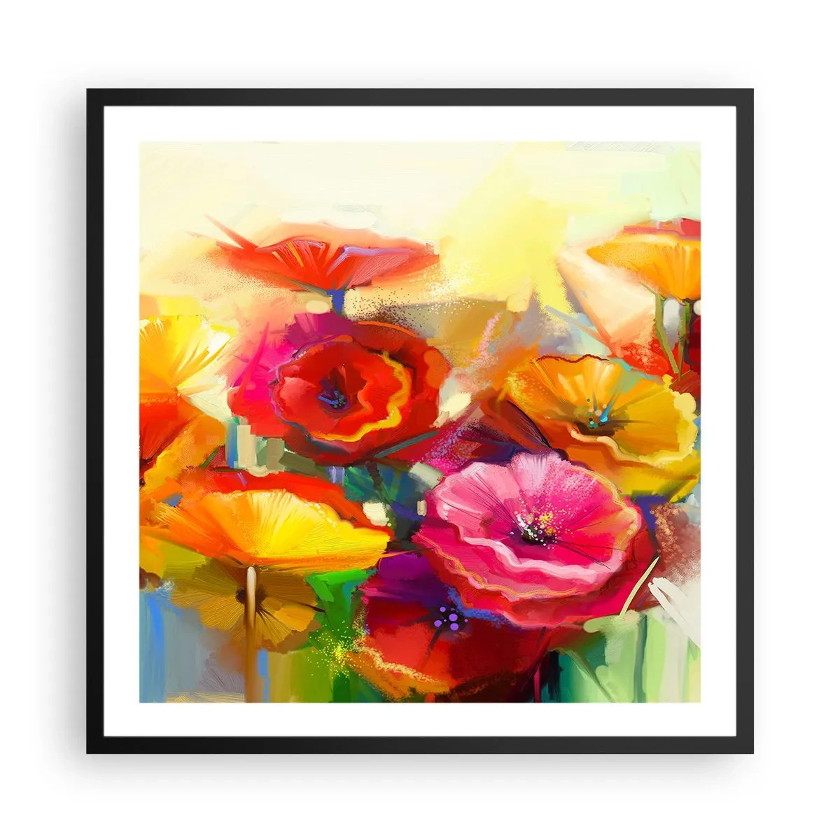 Poster in een zwarte lijst - Niet alleen rood - 60x60 cm