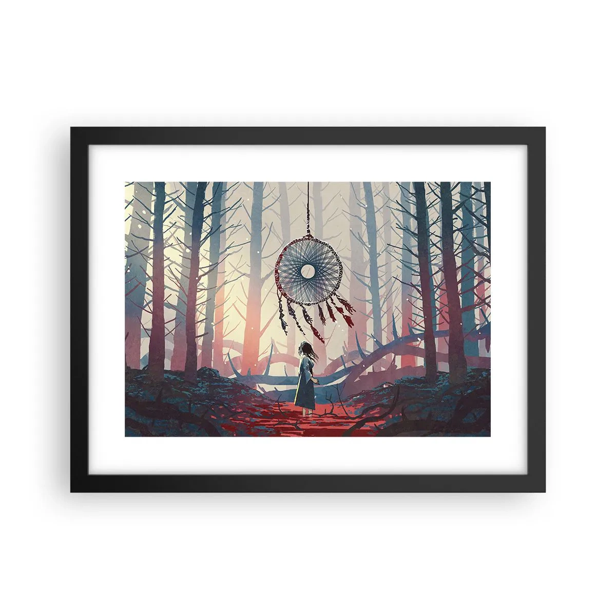 Poster in een zwarte lijst - Een geheim ritueel van geluk - 40x30 cm