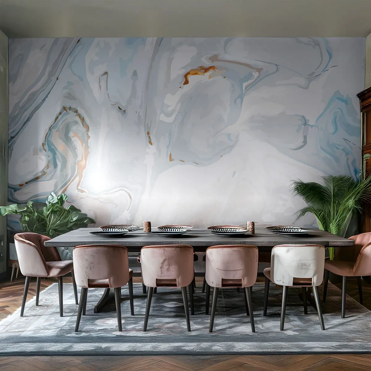 Fotobehang Standard Eco - Het wit is verheven - Abstractie, Deel, Modern patroon - 400x280 cm