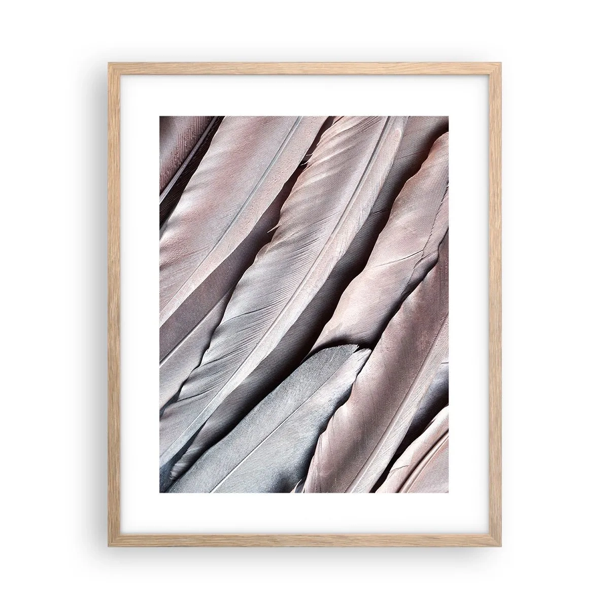 Een poster in een licht eiken lijst - In roze zilver - 40x50 cm