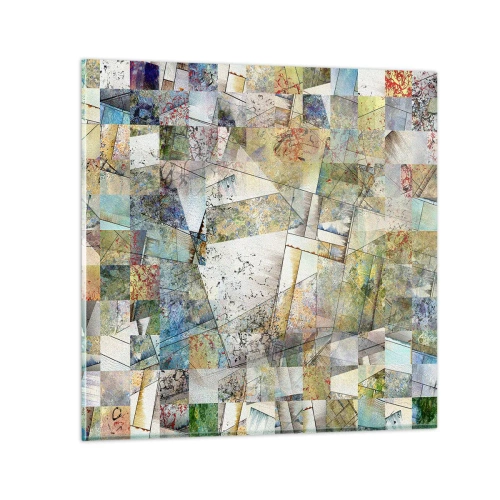 Schilderen op glas - Geometrische schuifeling - 40x40 cm