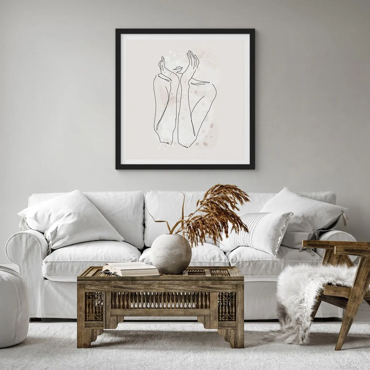 Poster in een zwarte lijst - Een dromerig moment - 30x30 cm