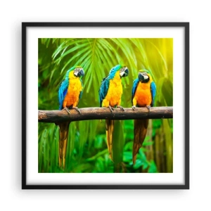 Poster in een zwarte lijst - En heb je gehoord dat ze...? - 50x50 cm