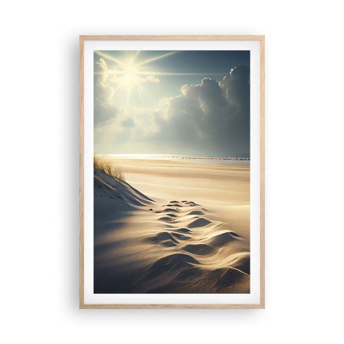 Een poster in een licht eiken lijst - Een rustgevend landschap - 61x91 cm