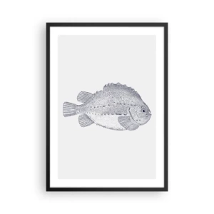 Poster in een zwarte lijst - Vintage visillustratie op een lichte achtergrond - 50x70cm - Voor het album van de natuuronderzoeker - Moderne wanddecoratie voor woonkamer en slaapkamer ARTTOR